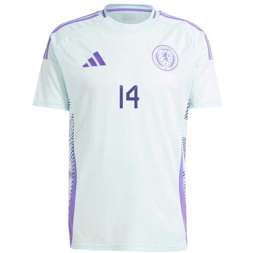 Niño Fútbol Camiseta Escocia Billy Gilmour #14 Azul Menta Claro 2ª Equipación 24-26 Argentina