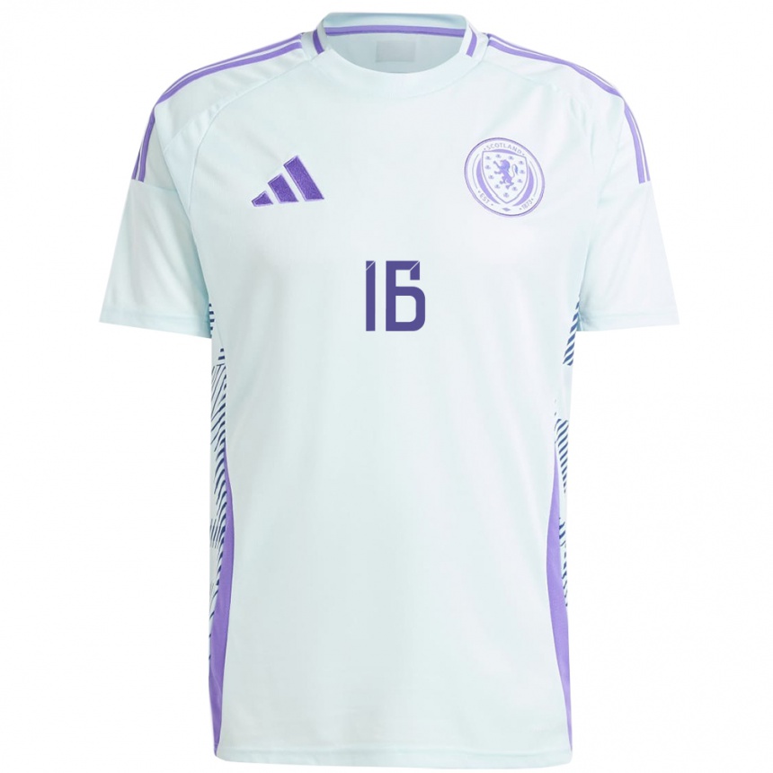 Niño Fútbol Camiseta Escocia Rory Whittaker #16 Azul Menta Claro 2ª Equipación 24-26 Argentina