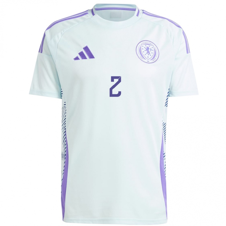 Niño Fútbol Camiseta Escocia Callum Penman #2 Azul Menta Claro 2ª Equipación 24-26 Argentina