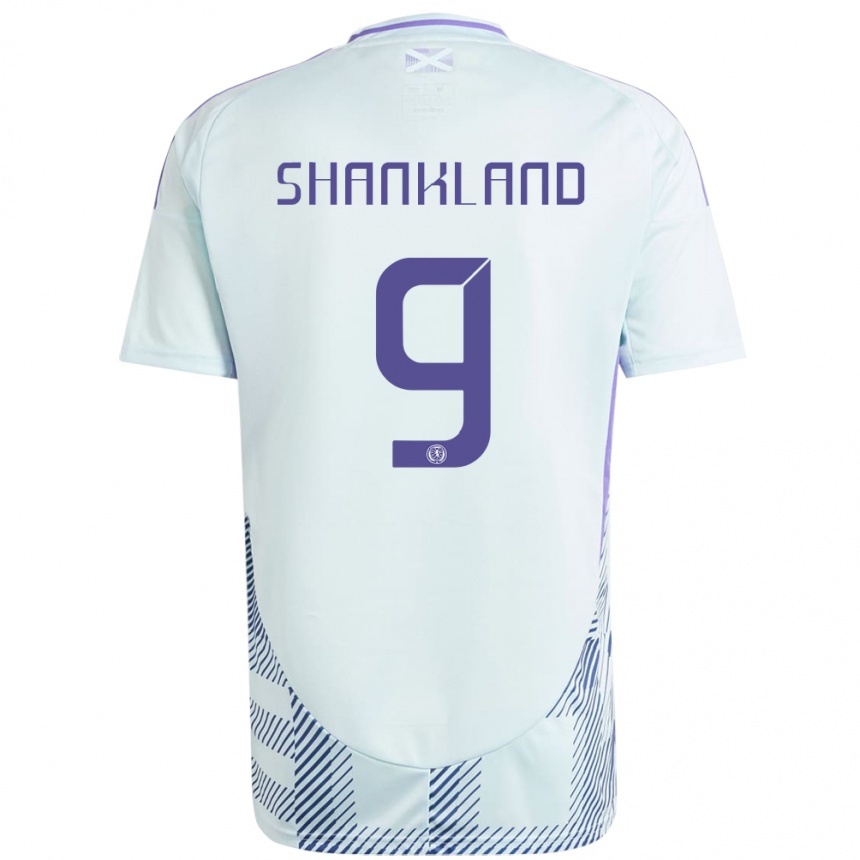 Niño Fútbol Camiseta Escocia Lawrence Shankland #9 Azul Menta Claro 2ª Equipación 24-26 Argentina