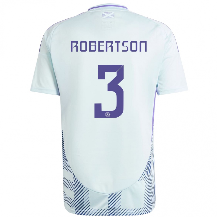 Niño Fútbol Camiseta Escocia Andrew Robertson #3 Azul Menta Claro 2ª Equipación 24-26 Argentina