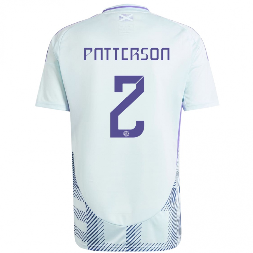 Niño Fútbol Camiseta Escocia Nathan Patterson #2 Azul Menta Claro 2ª Equipación 24-26 Argentina