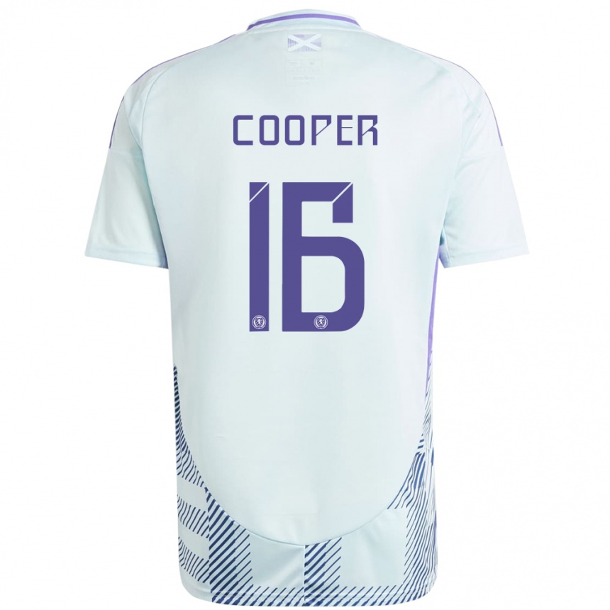 Niño Fútbol Camiseta Escocia Liam Cooper #16 Azul Menta Claro 2ª Equipación 24-26 Argentina