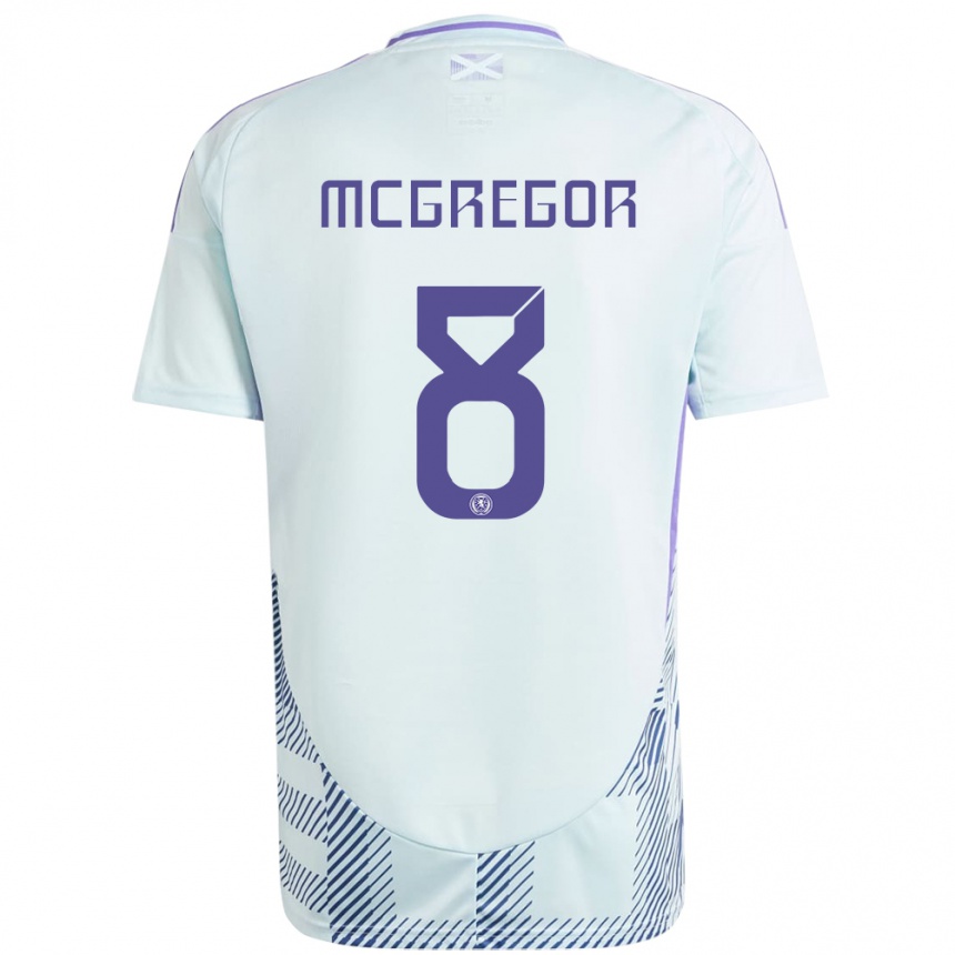 Niño Fútbol Camiseta Escocia Callum Mcgregor #8 Azul Menta Claro 2ª Equipación 24-26 Argentina