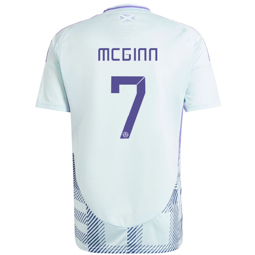 Niño Fútbol Camiseta Escocia John Mcginn #7 Azul Menta Claro 2ª Equipación 24-26 Argentina