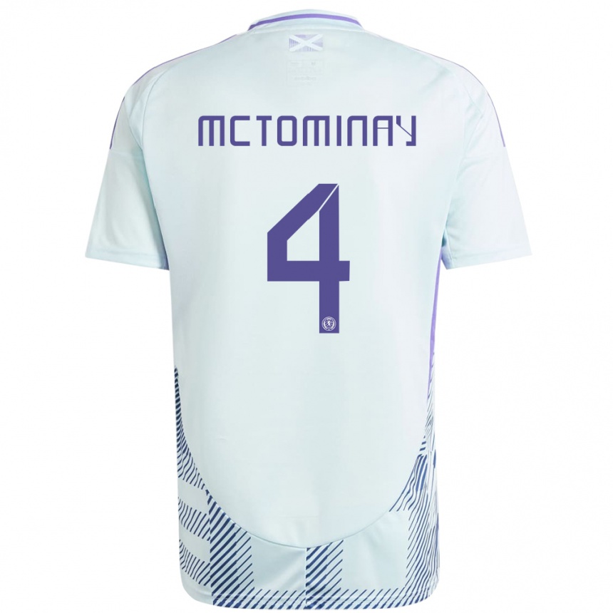 Niño Fútbol Camiseta Escocia Scott Mctominay #4 Azul Menta Claro 2ª Equipación 24-26 Argentina