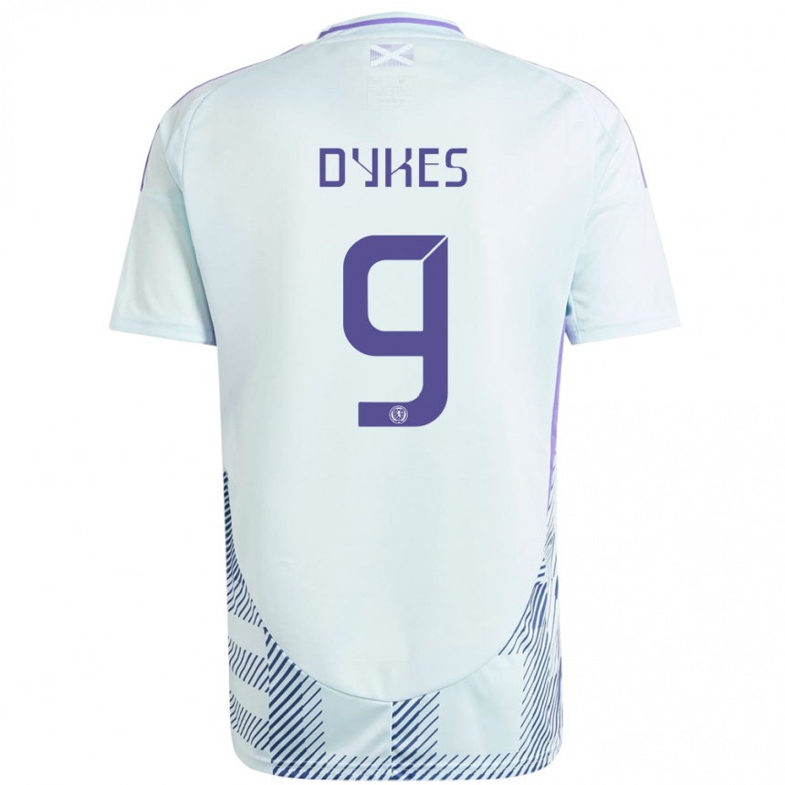 Niño Fútbol Camiseta Escocia Lyndon Dykes #9 Azul Menta Claro 2ª Equipación 24-26 Argentina