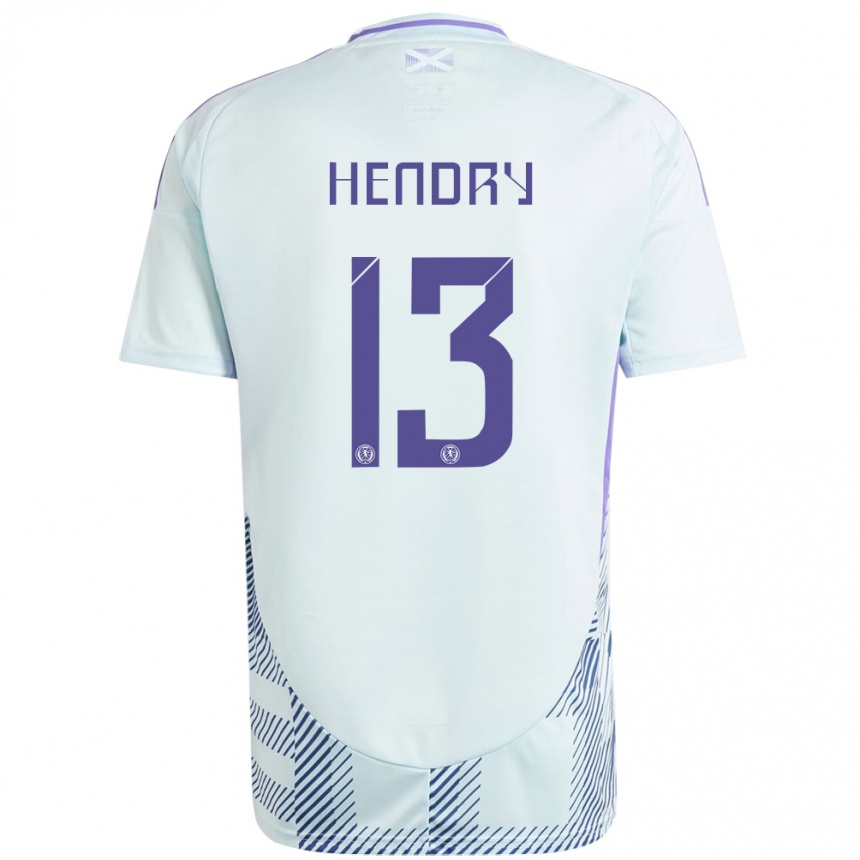 Niño Fútbol Camiseta Escocia Jack Hendry #13 Azul Menta Claro 2ª Equipación 24-26 Argentina