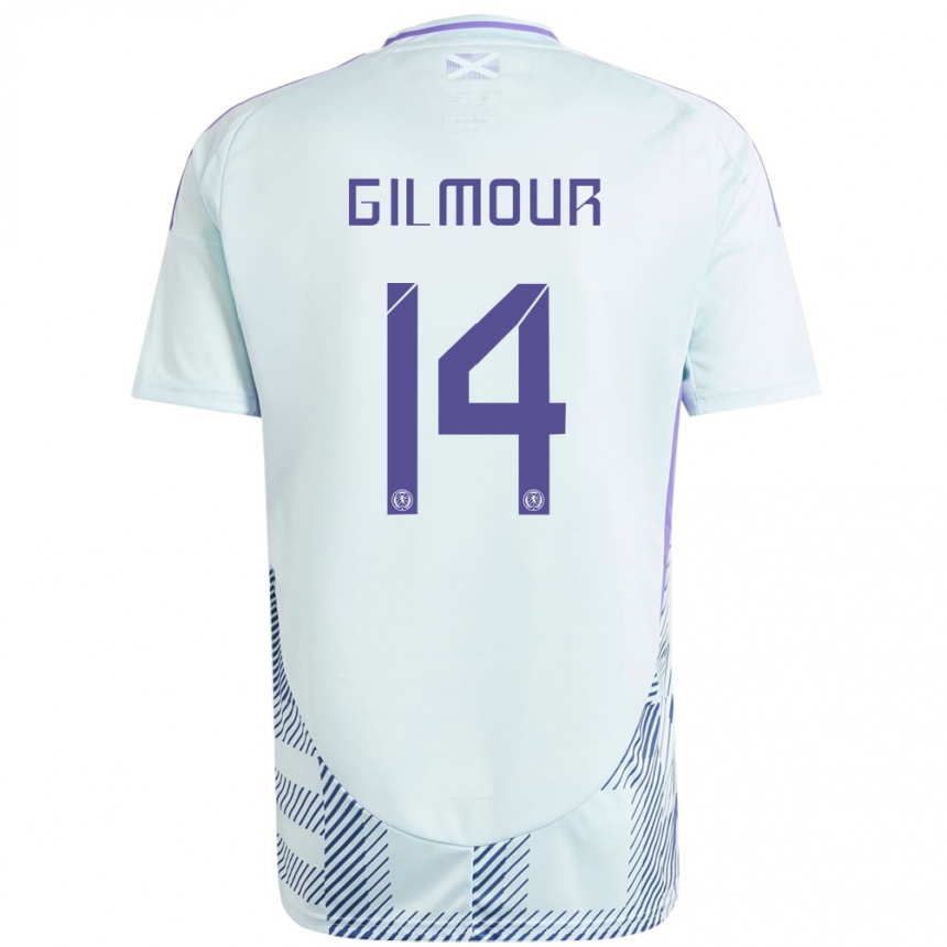 Niño Fútbol Camiseta Escocia Billy Gilmour #14 Azul Menta Claro 2ª Equipación 24-26 Argentina