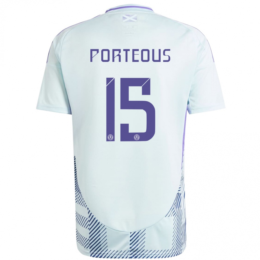 Niño Fútbol Camiseta Escocia Ryan Porteous #15 Azul Menta Claro 2ª Equipación 24-26 Argentina