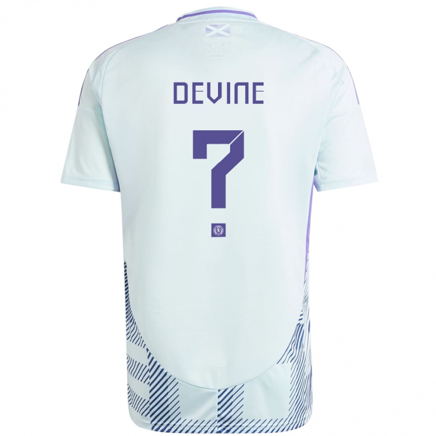 Niño Fútbol Camiseta Escocia Adam Devine #0 Azul Menta Claro 2ª Equipación 24-26 Argentina