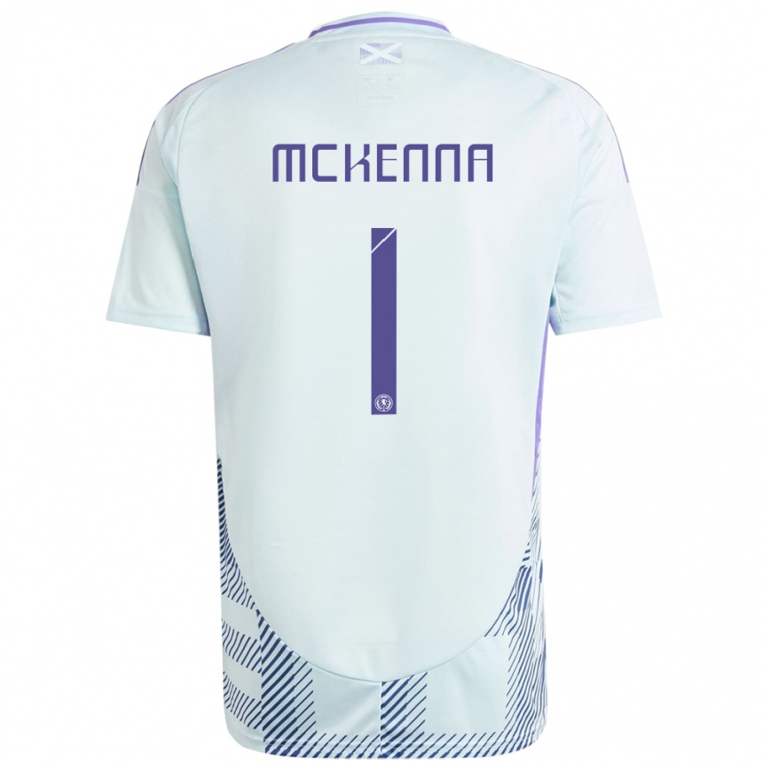 Niño Fútbol Camiseta Escocia Callan Mckenna #1 Azul Menta Claro 2ª Equipación 24-26 Argentina