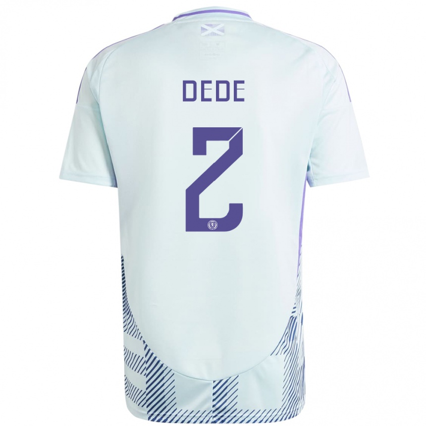 Niño Fútbol Camiseta Escocia Josh Dede #2 Azul Menta Claro 2ª Equipación 24-26 Argentina