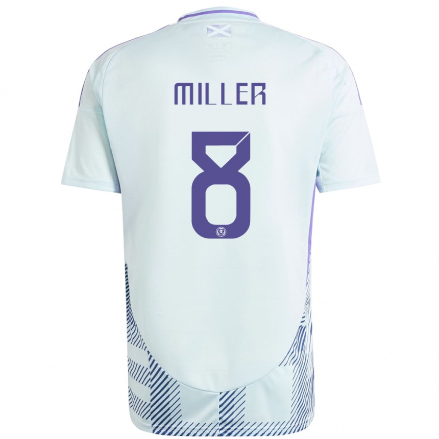 Niño Fútbol Camiseta Escocia Lennon Miller #8 Azul Menta Claro 2ª Equipación 24-26 Argentina