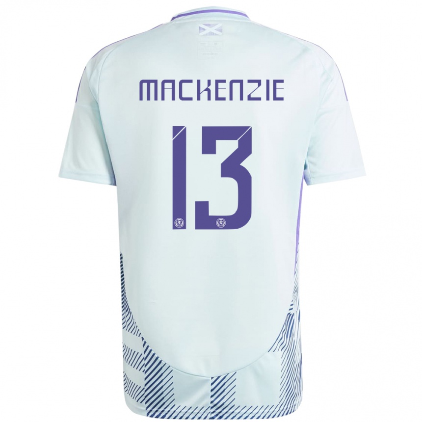 Niño Fútbol Camiseta Escocia Zander Mackenzie #13 Azul Menta Claro 2ª Equipación 24-26 Argentina