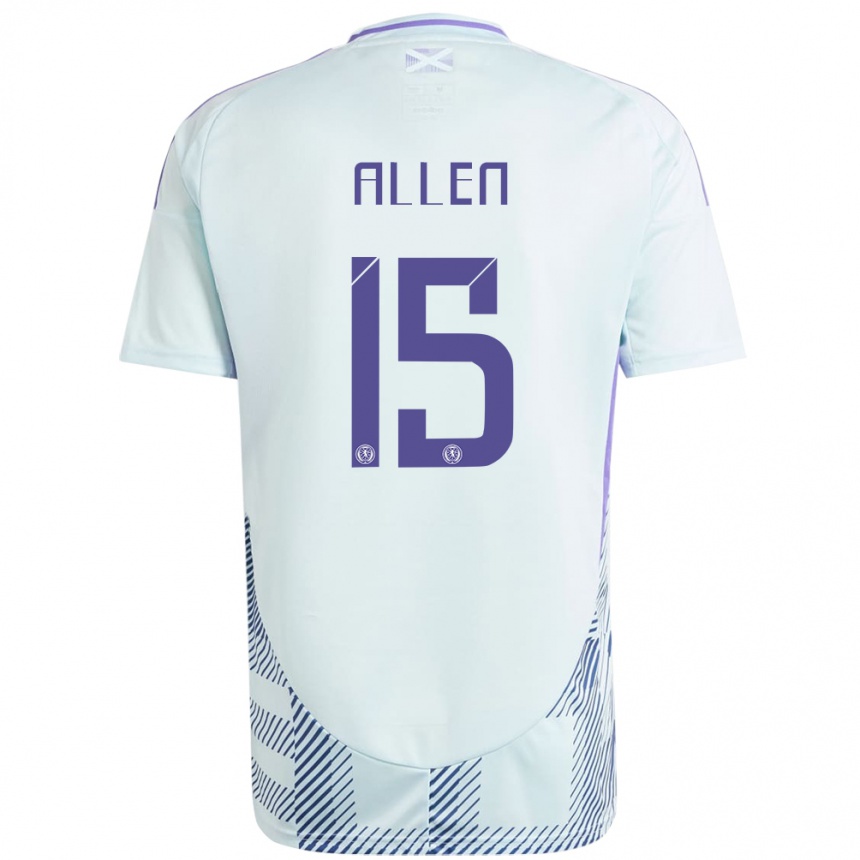 Niño Fútbol Camiseta Escocia Greig Allen #15 Azul Menta Claro 2ª Equipación 24-26 Argentina