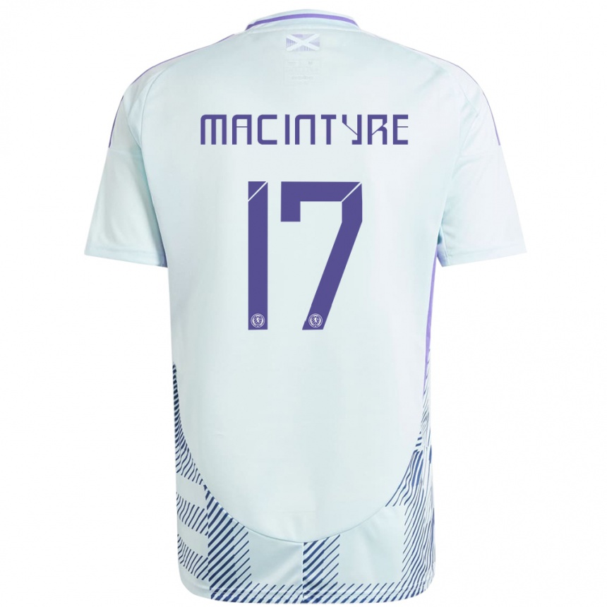 Niño Fútbol Camiseta Escocia Jacob Macintyre #17 Azul Menta Claro 2ª Equipación 24-26 Argentina