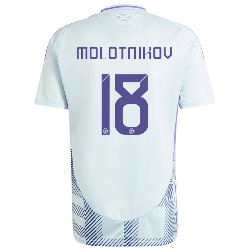 Niño Fútbol Camiseta Escocia Rudi Molotnikov #18 Azul Menta Claro 2ª Equipación 24-26 Argentina