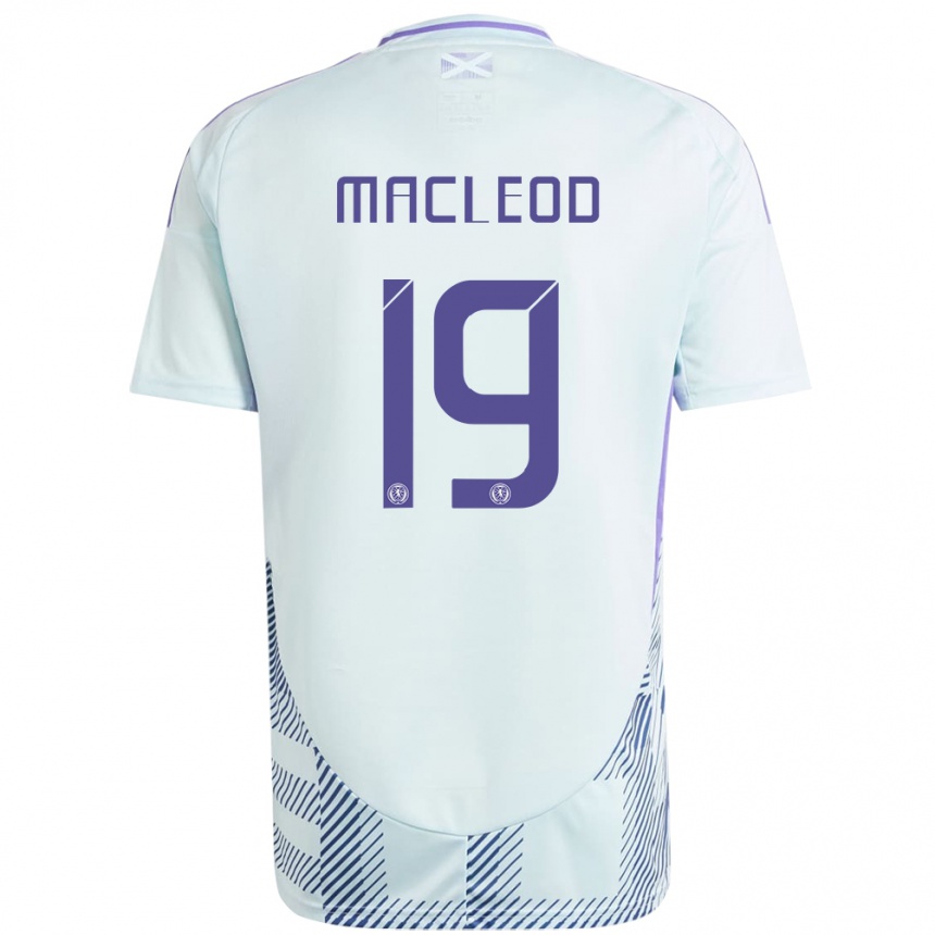 Niño Fútbol Camiseta Escocia Rory Macleod #19 Azul Menta Claro 2ª Equipación 24-26 Argentina