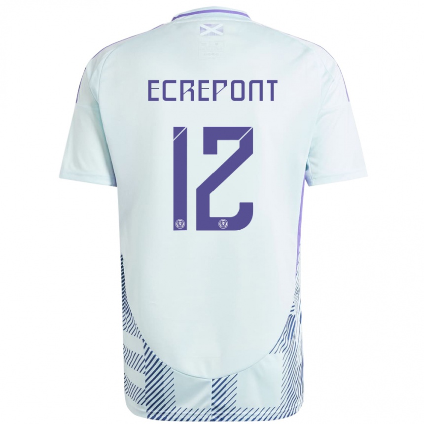 Niño Fútbol Camiseta Escocia Oliver Ecrepont #12 Azul Menta Claro 2ª Equipación 24-26 Argentina