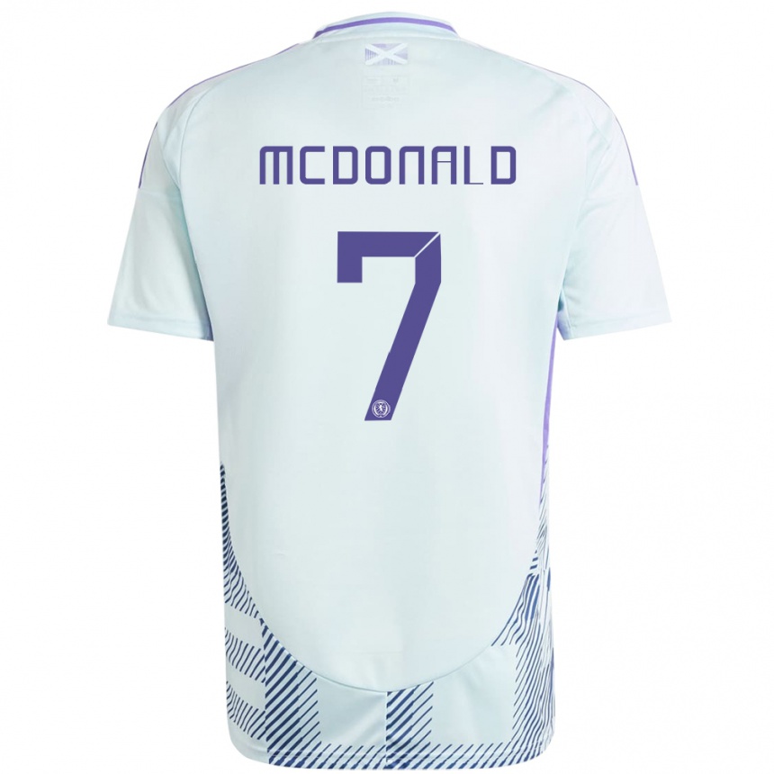 Niño Fútbol Camiseta Escocia Josh Mcdonald #7 Azul Menta Claro 2ª Equipación 24-26 Argentina