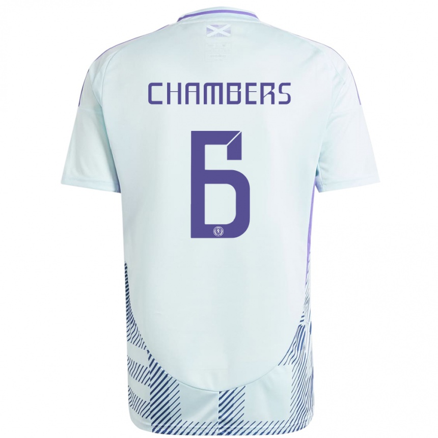 Niño Fútbol Camiseta Escocia Sam Chambers #6 Azul Menta Claro 2ª Equipación 24-26 Argentina