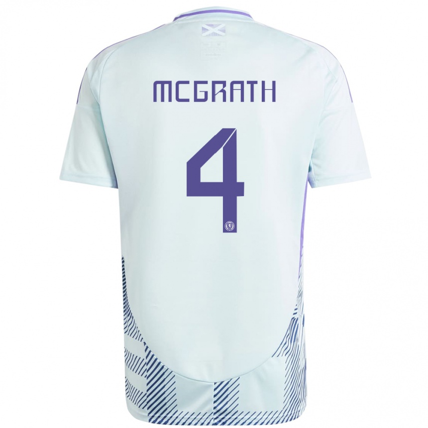 Niño Fútbol Camiseta Escocia Joseph Mcgrath #4 Azul Menta Claro 2ª Equipación 24-26 Argentina