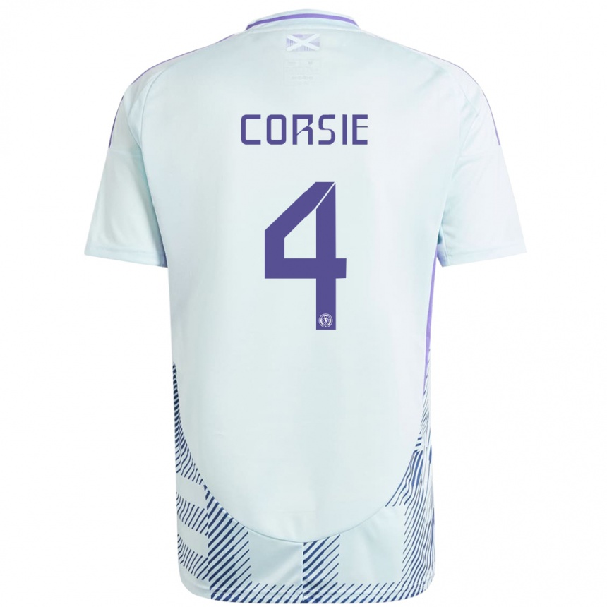 Niño Fútbol Camiseta Escocia Rachel Corsie #4 Azul Menta Claro 2ª Equipación 24-26 Argentina