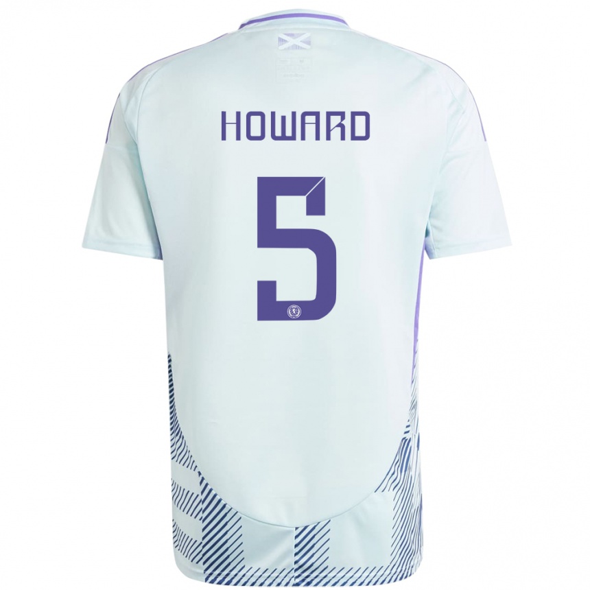 Niño Fútbol Camiseta Escocia Sophie Howard #5 Azul Menta Claro 2ª Equipación 24-26 Argentina