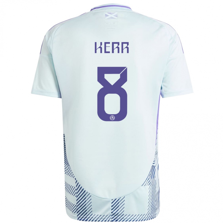 Niño Fútbol Camiseta Escocia Samantha Kerr #8 Azul Menta Claro 2ª Equipación 24-26 Argentina