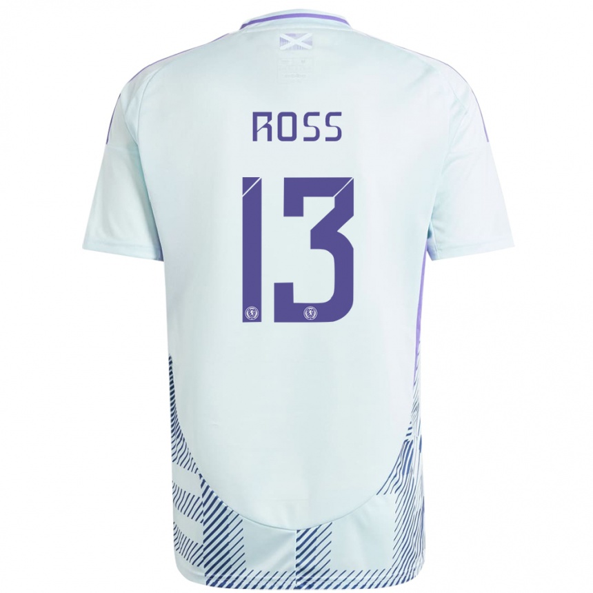 Niño Fútbol Camiseta Escocia Jane Ross #13 Azul Menta Claro 2ª Equipación 24-26 Argentina