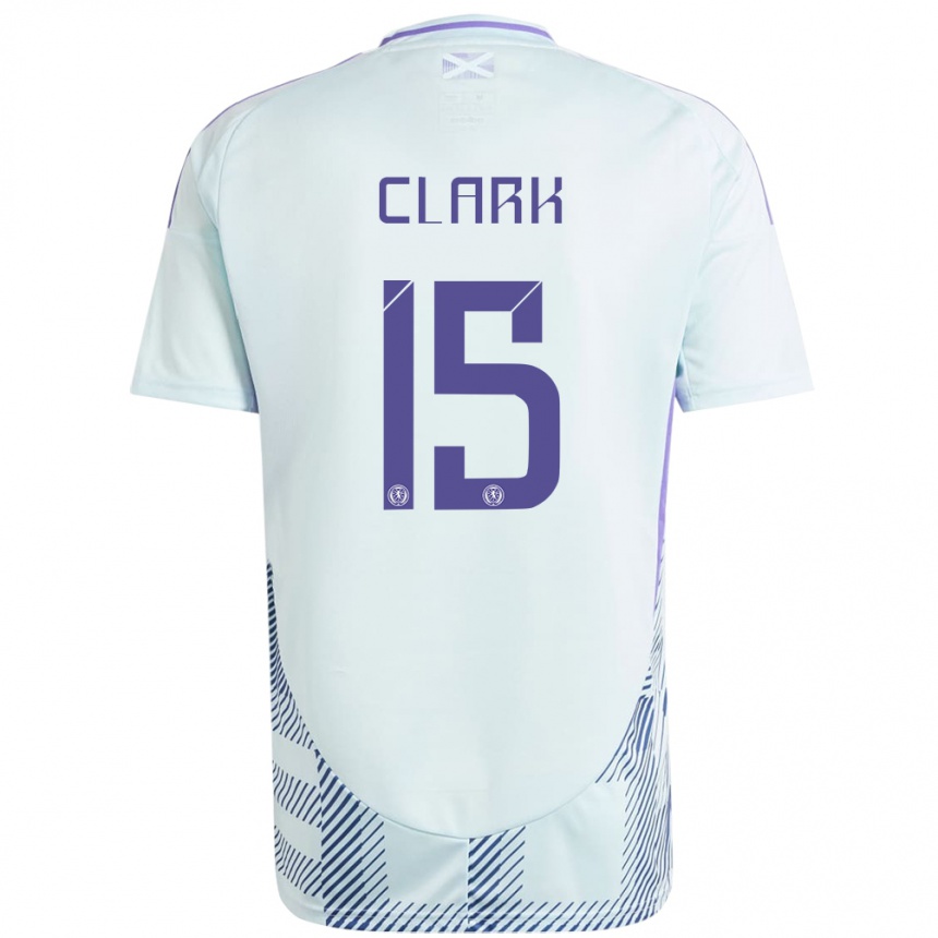 Niño Fútbol Camiseta Escocia Jenna Clark #15 Azul Menta Claro 2ª Equipación 24-26 Argentina