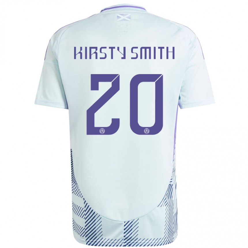 Niño Fútbol Camiseta Escocia Kirsty Smith #20 Azul Menta Claro 2ª Equipación 24-26 Argentina