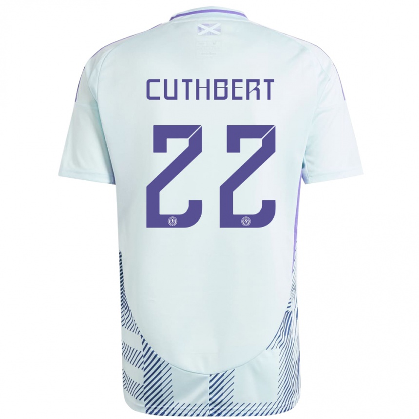 Niño Fútbol Camiseta Escocia Erin Cuthbert #22 Azul Menta Claro 2ª Equipación 24-26 Argentina