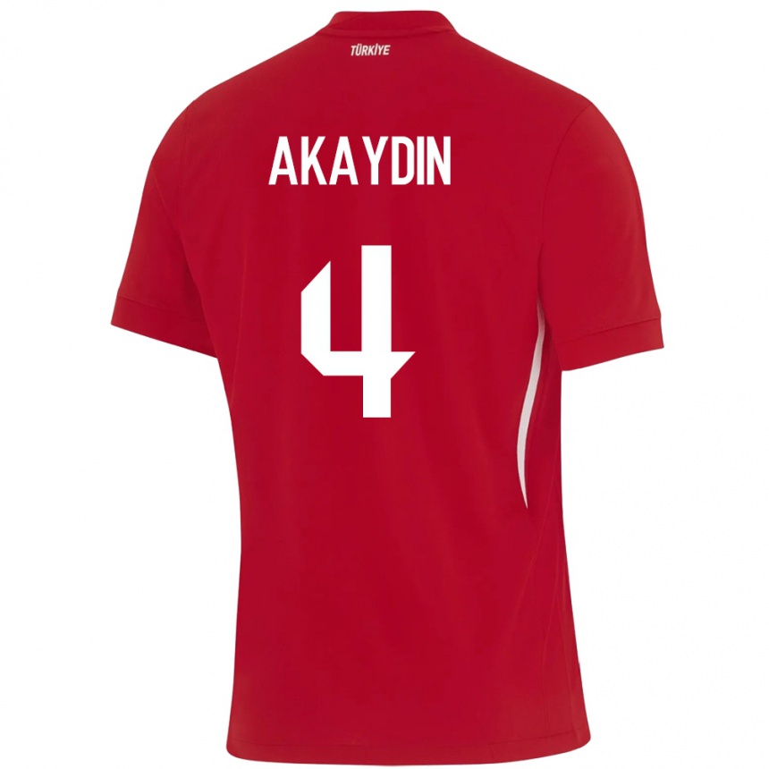 Niño Fútbol Camiseta Turquía Samet Akaydin #4 Rojo 2ª Equipación 24-26 Argentina