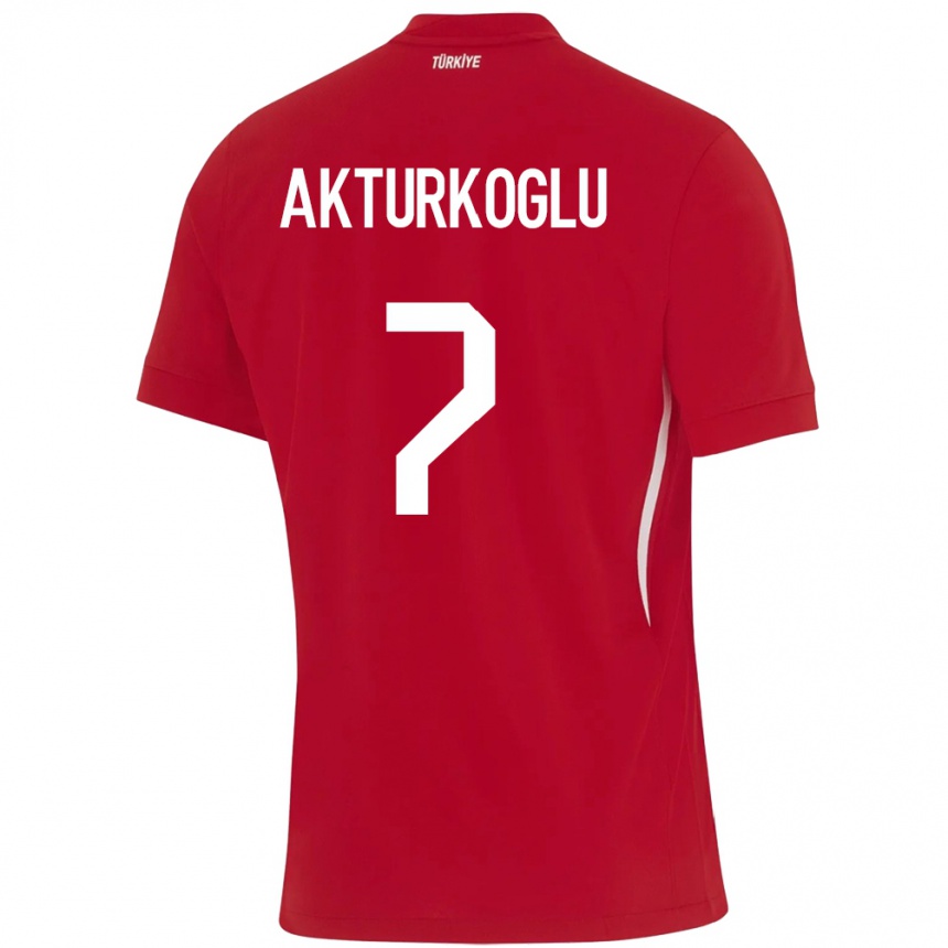 Niño Fútbol Camiseta Turquía Kerem Aktürkoğlu #7 Rojo 2ª Equipación 24-26 Argentina