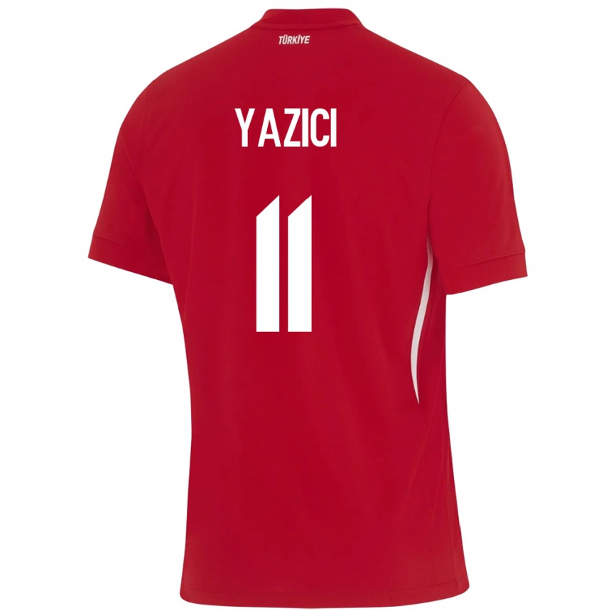 Niño Fútbol Camiseta Turquía Yusuf Yazıcı #11 Rojo 2ª Equipación 24-26 Argentina