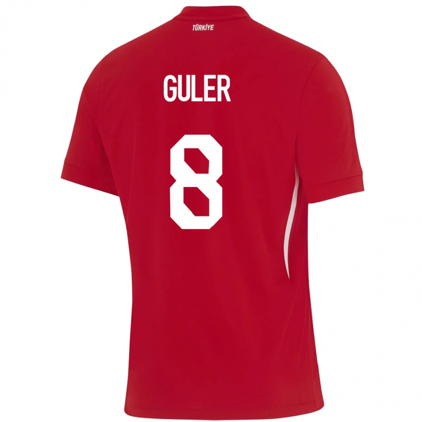 Niño Fútbol Camiseta Turquía Arda Güler #8 Rojo 2ª Equipación 24-26 Argentina