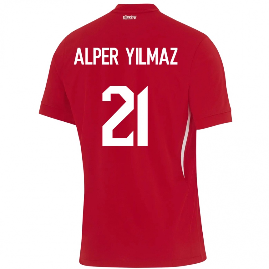 Niño Fútbol Camiseta Turquía Barış Alper Yılmaz #21 Rojo 2ª Equipación 24-26 Argentina