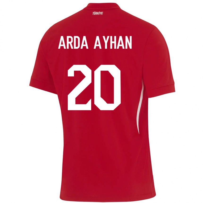 Niño Fútbol Camiseta Turquía Murat Arda Ayhan #20 Rojo 2ª Equipación 24-26 Argentina