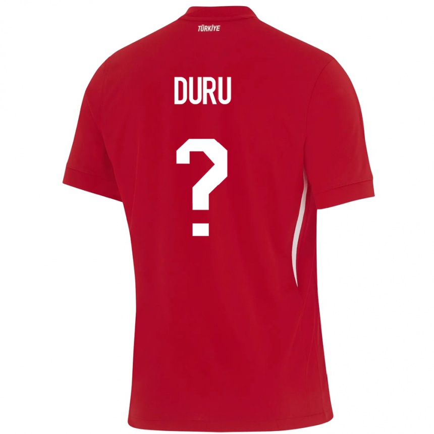 Niño Fútbol Camiseta Turquía Mustafa Duru #0 Rojo 2ª Equipación 24-26 Argentina