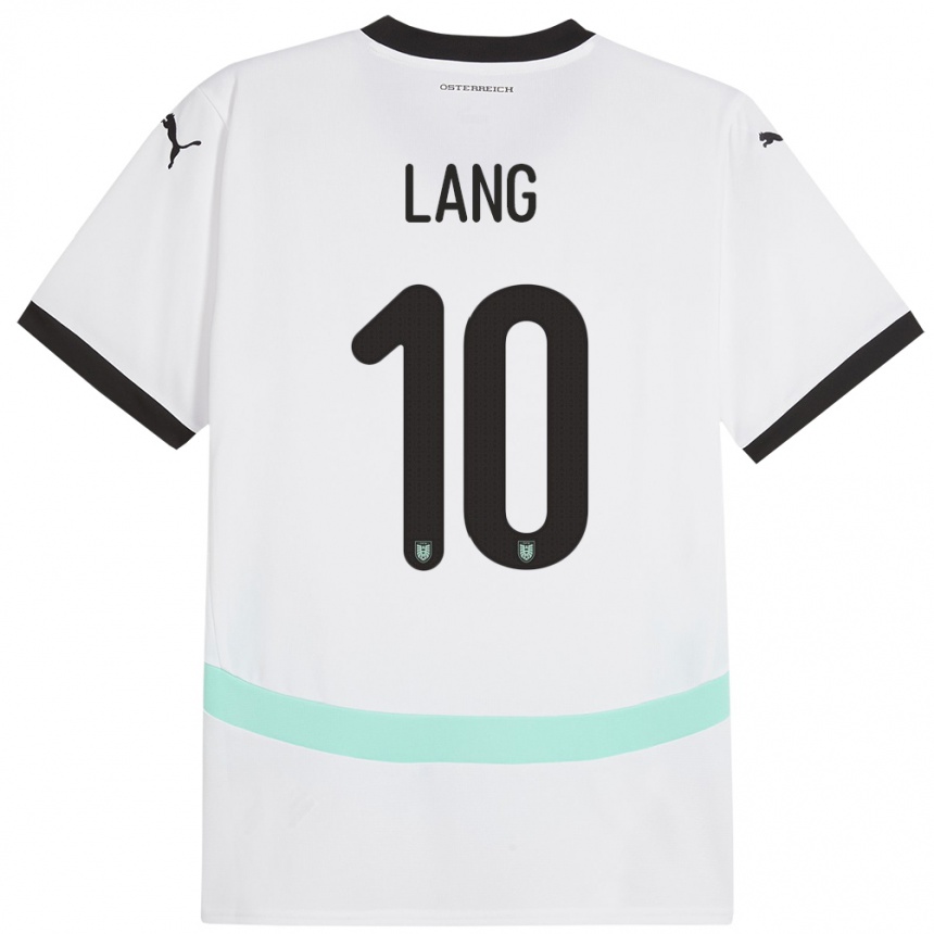 Niño Fútbol Camiseta Austria Christoph Lang #10 Blanco 2ª Equipación 24-26 Argentina