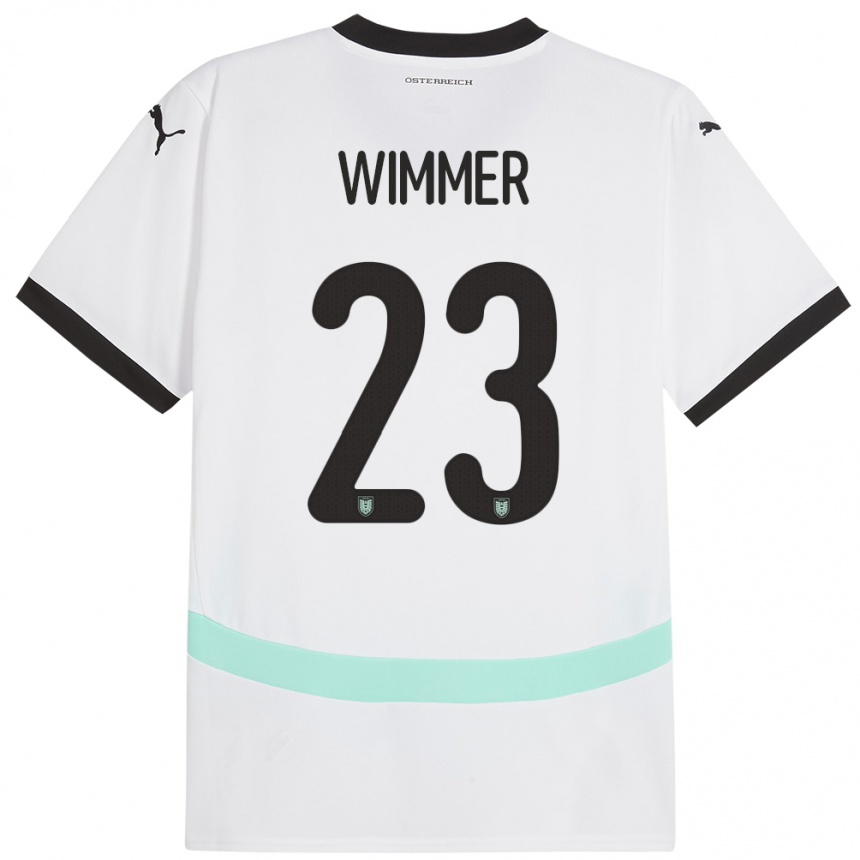 Niño Fútbol Camiseta Austria Patrick Wimmer #23 Blanco 2ª Equipación 24-26 Argentina