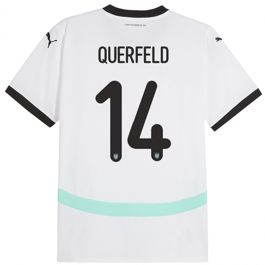 Niño Fútbol Camiseta Austria Leopold Querfeld #14 Blanco 2ª Equipación 24-26 Argentina