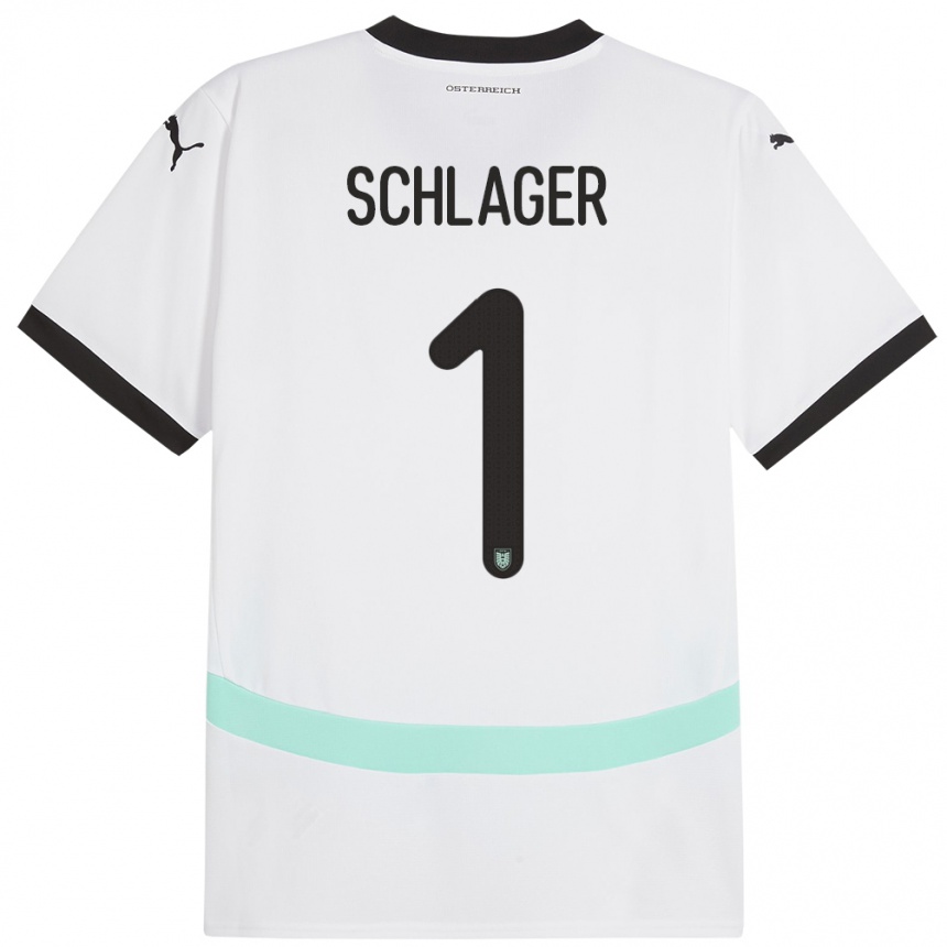 Niño Fútbol Camiseta Austria Alexander Schlager #1 Blanco 2ª Equipación 24-26 Argentina