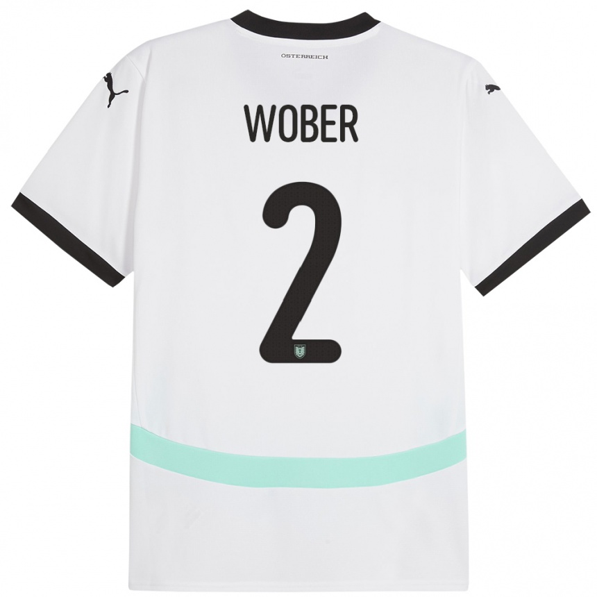 Niño Fútbol Camiseta Austria Maximilian Wöber #2 Blanco 2ª Equipación 24-26 Argentina