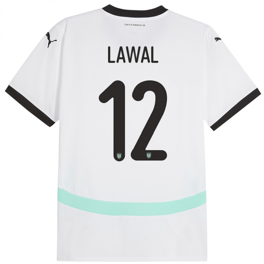 Niño Fútbol Camiseta Austria Tobias Lawal #12 Blanco 2ª Equipación 24-26 Argentina