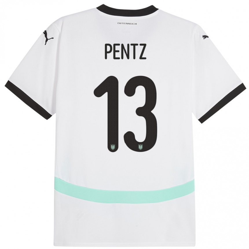 Niño Fútbol Camiseta Austria Patrick Pentz #13 Blanco 2ª Equipación 24-26 Argentina