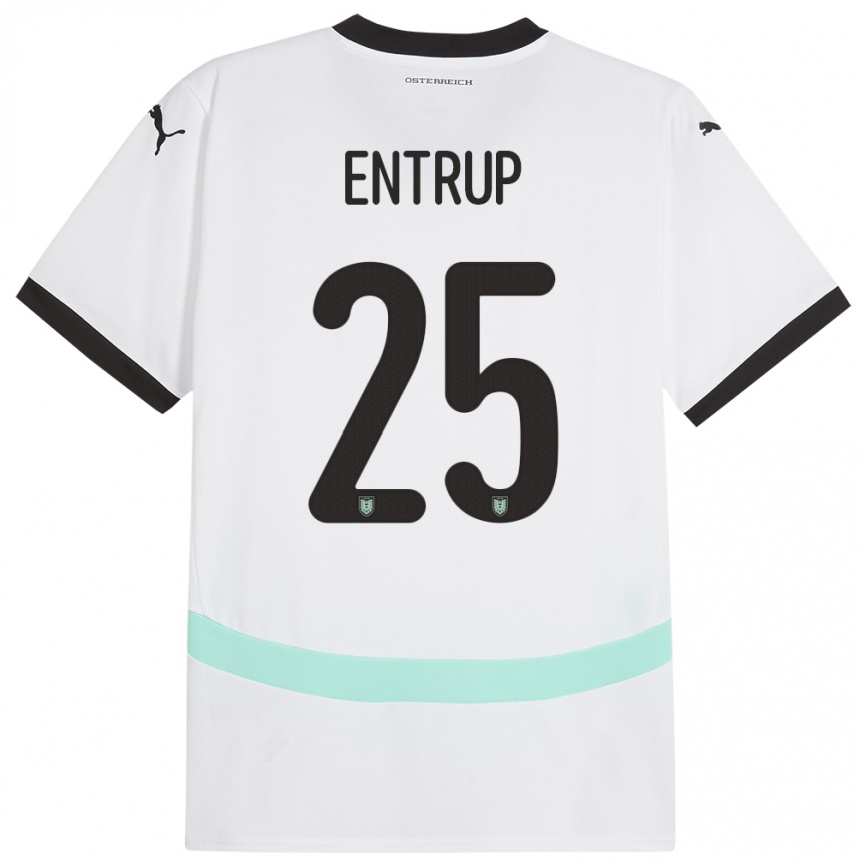 Niño Fútbol Camiseta Austria Maximilian Entrup #25 Blanco 2ª Equipación 24-26 Argentina