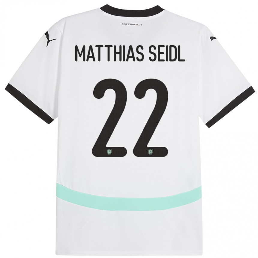 Niño Fútbol Camiseta Austria Matthias Seidl #22 Blanco 2ª Equipación 24-26 Argentina